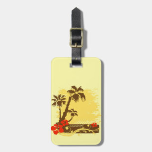 Tropical summer luggage tag