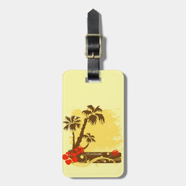 Tropical summer luggage tag (Front Vertical)