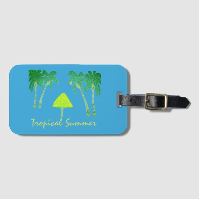 Tropical Summer Luggage Tag (Front Horizontal)