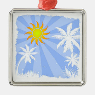 Tropical summer metal tree decoration
