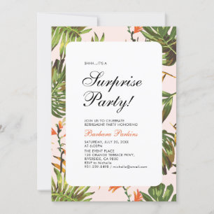 Tropical Summer   Modern Surprise Retirement Party Invitation