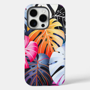 Tropical Summer Monstera Leaves iPhone 16 Pro Case