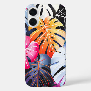 Tropical Summer Monstera Leaves iPhone 16 Case