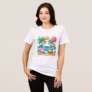 Tropical Summer Mood – Fun & Bright T-Shirt Design Tri-Blend Shirt