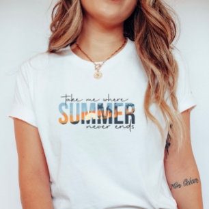Tropical Summer Never Ends; Beach Sunset T-Shirt