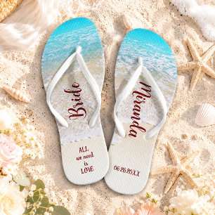 Tropical Summer Ocean Beach Bridal Shower Gifts Flip Flops