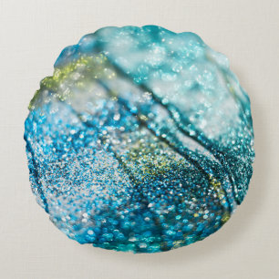 Tropical Summer Oceanic Glitter Glam 2 Round Cushion