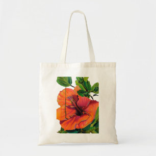 Tropical Summer orange hibiscus Tote Bag