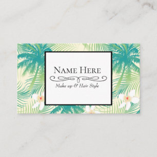 Tropical summer palm trees business card
