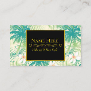 Tropical summer palm trees business card