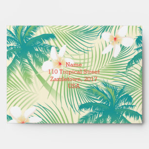 Tropical summer palm trees envelope