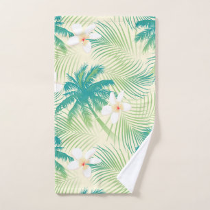 Tropical summer palm trees hand towel