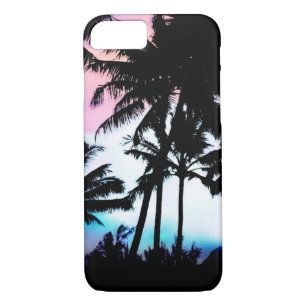 Tropical Summer Palm Trees Pink Blue Sunset Sky iPhone 8/7 Case