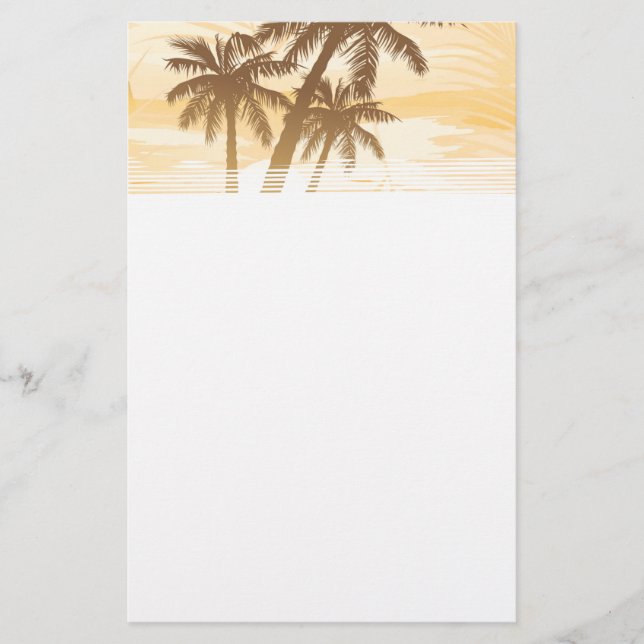Tropical Summer Palms Stationery (Front)