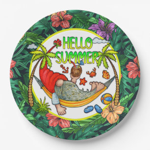 Tropical Summer Paper Plate