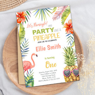 Tropical Summer Party Card for Girls