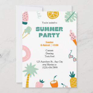 Tropical Summer Party  Invitation