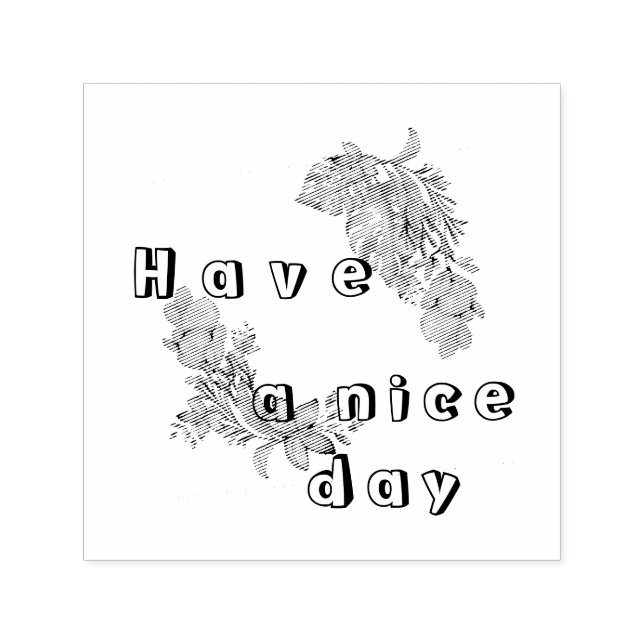 Tropical summer pattern with flowers and leaves  m self-inking stamp (Design)