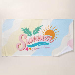 Tropical Summer Personalised Sun Beach Towel