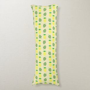 Tropical Summer Pineapple and Palm Leaves Pattern Body Cushion