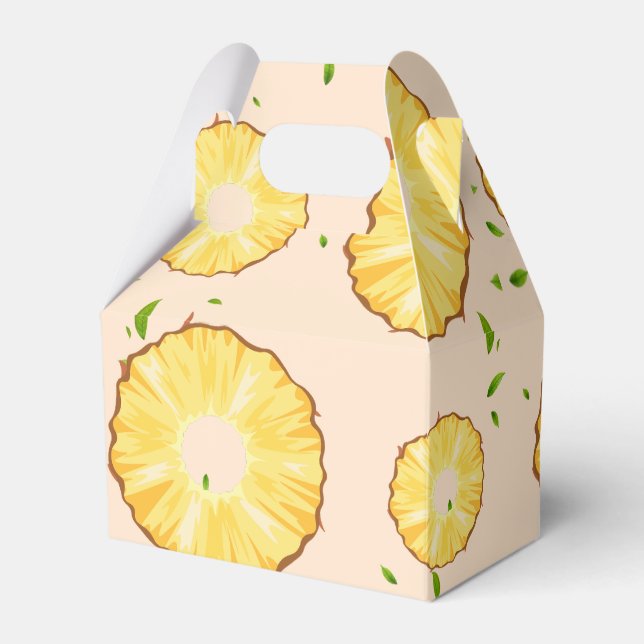 TROPICAL SUMMER pineapple Slice trendy Pattern Favour Box (Front Side)