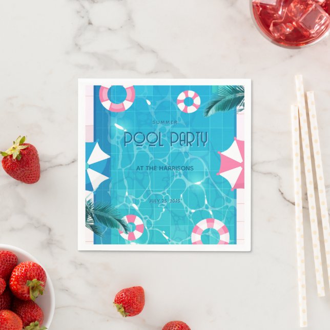 Tropical Summer Pool Party  Napkin (Insitu)