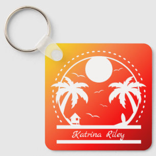 Tropical Summer (red-orange-yellow gradient) Keych Key Ring