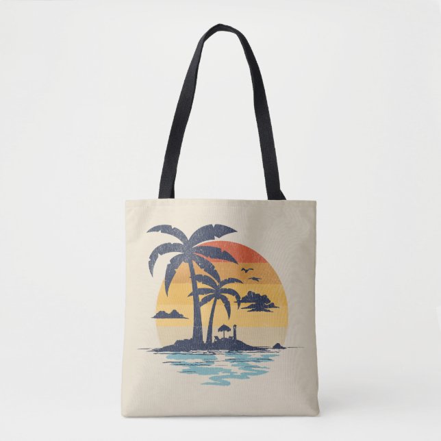 Tropical summer scene tote bag (Front)