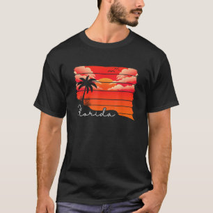 Tropical Summer South Beach Miami Palm Trees Retro T-Shirt
