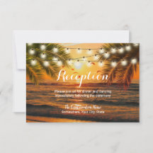 Tropical Summer Sunset Beach Wedding Reception