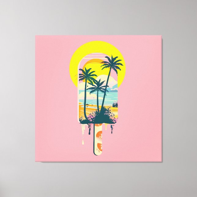 Tropical Summer Sunset Sweets Paradise Canvas Print (Front)