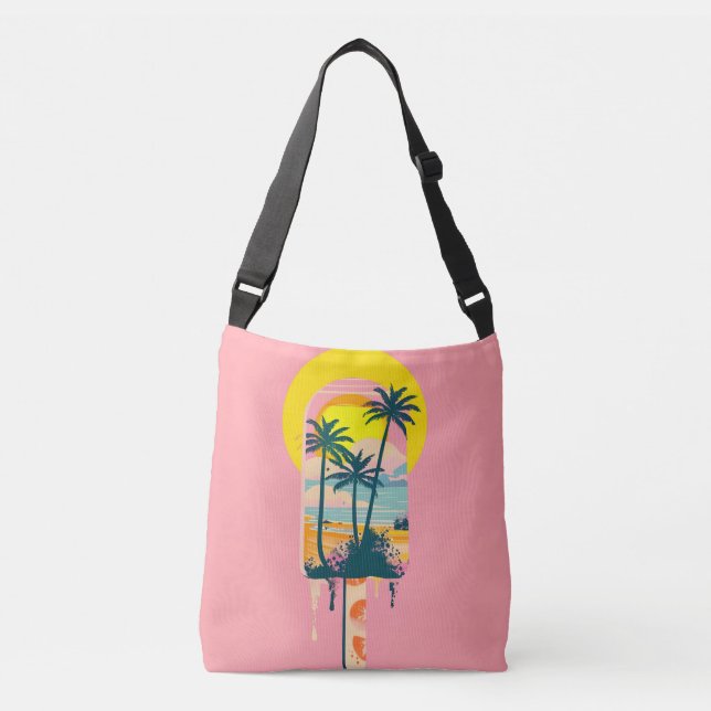 Tropical Summer Sunset Sweets Paradise Crossbody Bag (Front)
