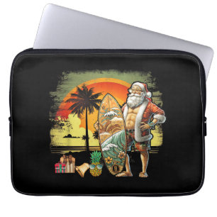Tropical Summer Surfing Santa Claus 6 Pack Christm Laptop Sleeve