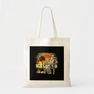 Tropical Summer Surfing Santa Claus 6 Pack Christm Tote Bag