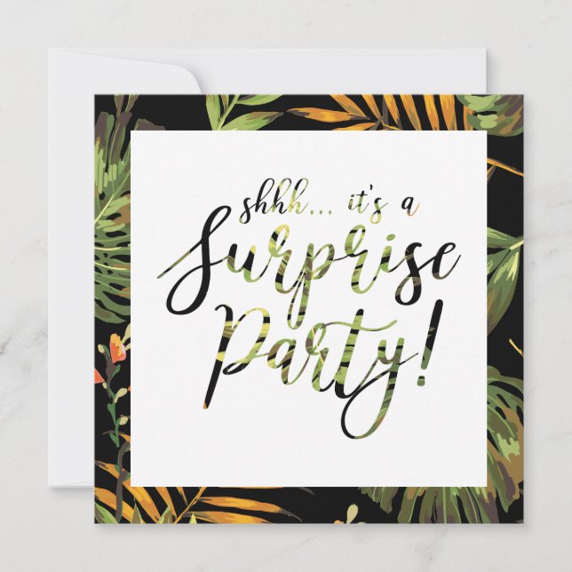 Tropical Summer Surprise Party Wedding Anniversary Invitation (Front)