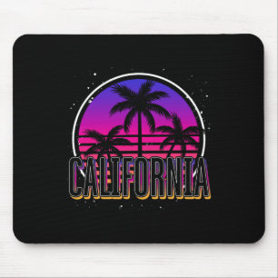 Tropical Summer Vacation Cali Retro Palm Trees Cal Mouse Mat