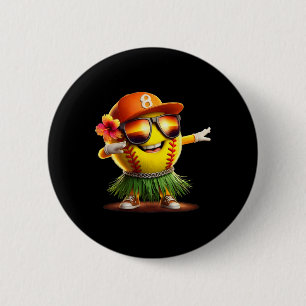 Tropical Summer Vacation Funny Hawaii Softll Ll Ha 6 Cm Round Badge