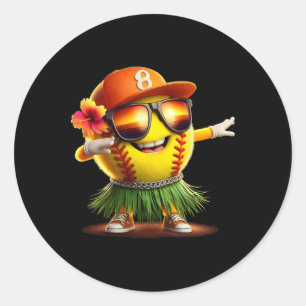 Tropical Summer Vacation Funny Hawaii Softll Ll Ha Classic Round Sticker