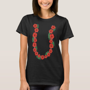 Tropical Summer Vacation Hibiscus Flower Lei Hawai T-Shirt
