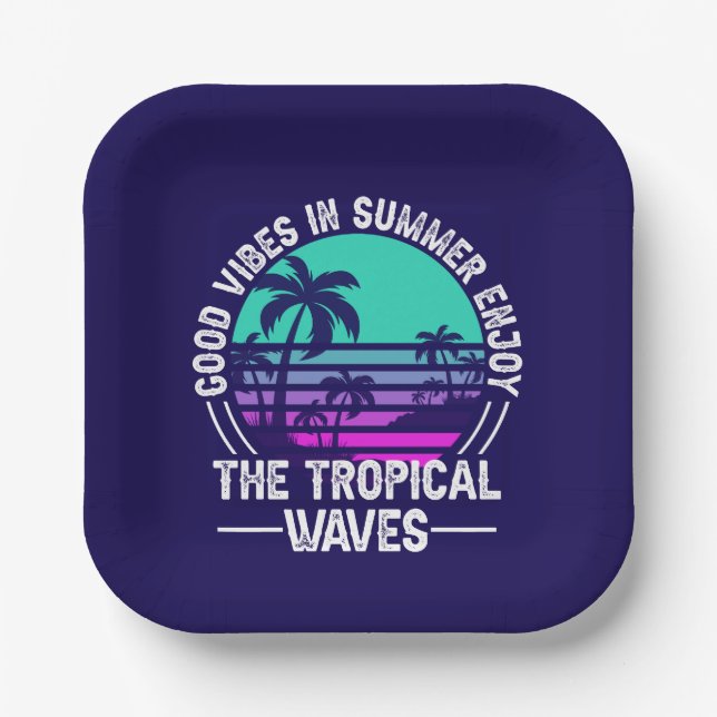 Tropical Summer Vibes-82646 Paper Plate (Front)