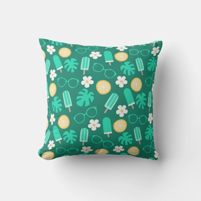 Tropical Summer Vibes Pattern Cushion (Front)