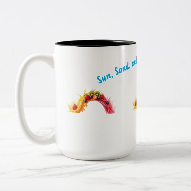 Tropical Summer Vibes T-Shirt Two-Tone Coffee Mug (Left)