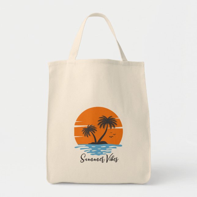 Tropical Summer Vibes Tote Bag (Front)