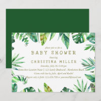 Tropical Summer | Watercolor Leaves Baby Shower
