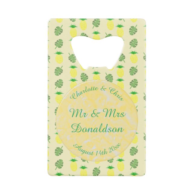 Tropical Summer Wedding Pineapple and Palm Leaves (Front)