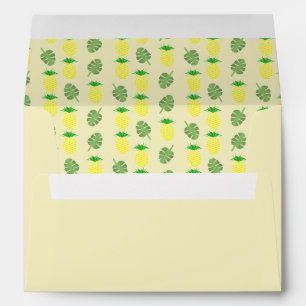 Tropical Summer Wedding Pineapple and Palm Leaves Envelope