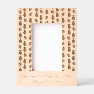Tropical Summer Wedding Pineapple and Palm Leaves Etched Frames