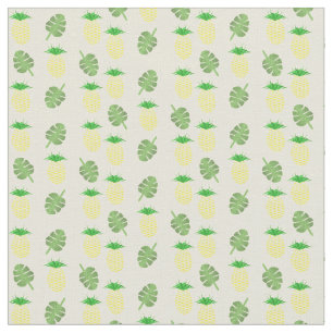Tropical Summer Wedding Pineapple and Palm Leaves Fabric