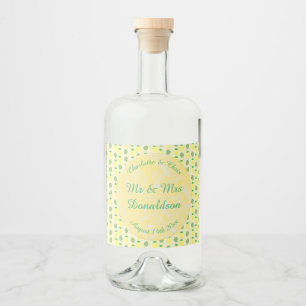 Tropical Summer Wedding Pineapple and Palm Leaves Liquor Bottle Label