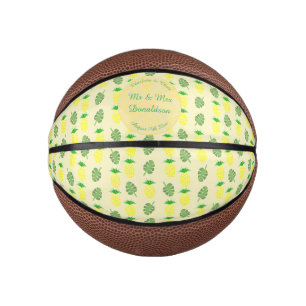 Tropical Summer Wedding Pineapple and Palm Leaves Mini Basketball